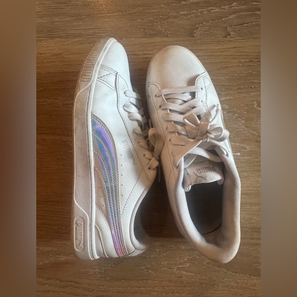 Puma Women's Classic White Sneakers w/ Hologram Design